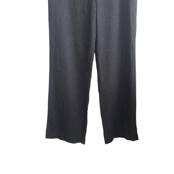 Chicos Women Pants 8 Smokey‎ Gray Straight Leg Pin Stripe Dot Classic Officewear - Picture 5 of 11